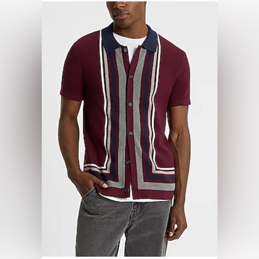 Express Men's Sweater Size M Button-Up  New With Tags SKU 2